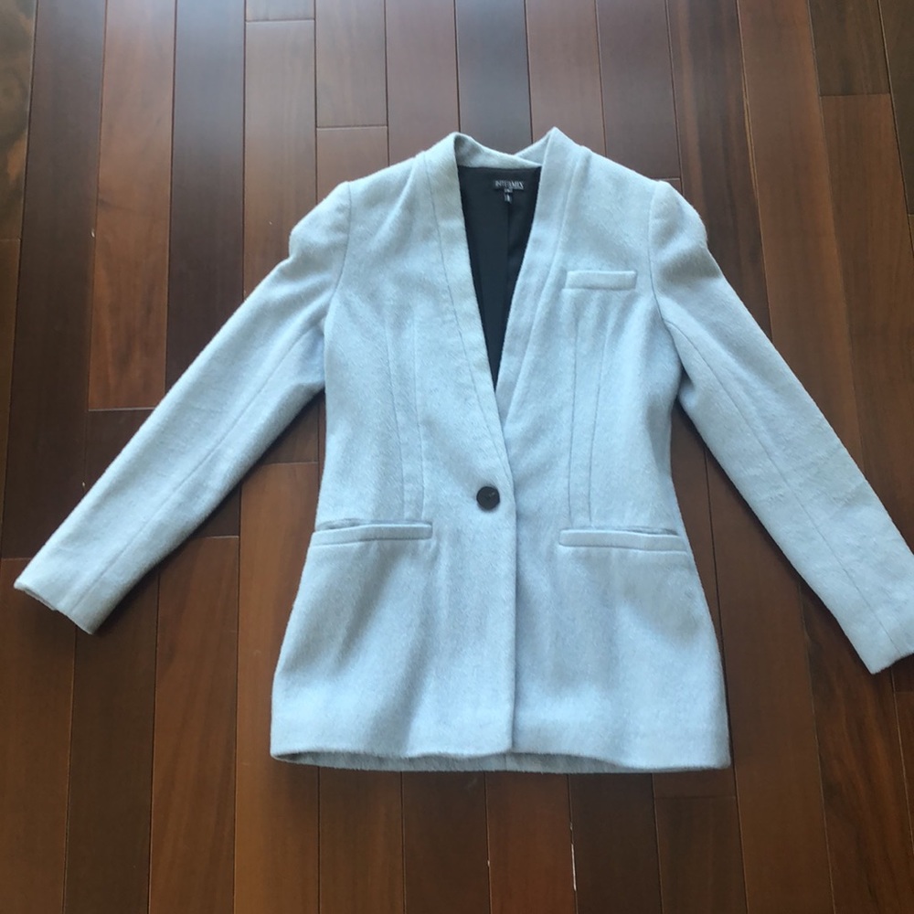 INTERMIX Mohair Wool Boyfriend Blazer Jacket